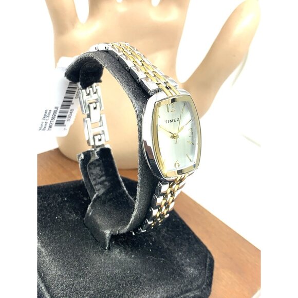 Timex Women's Watch TW2T50200 Quartz Silver Dial Rectangle Two Tone Steel 21mm - Picture 14 of 14